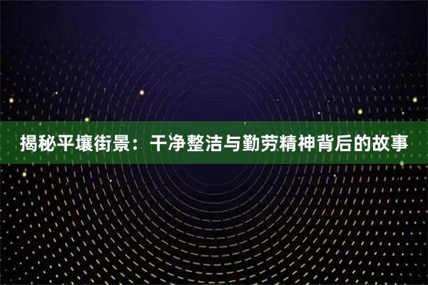 揭秘平壤街景：干净整洁与勤劳精神背后的故事