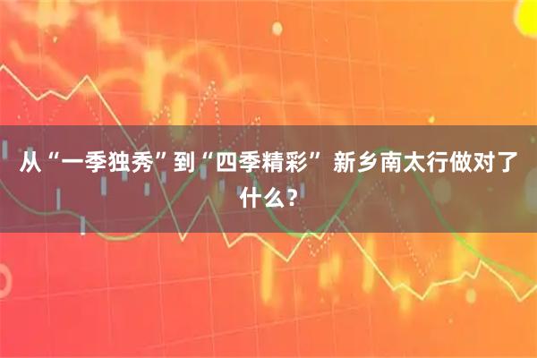 从“一季独秀”到“四季精彩” 新乡南太行做对了什么？